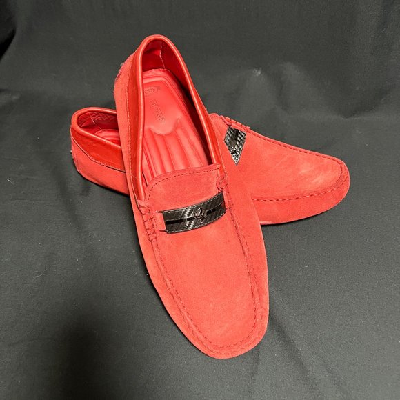 Tod's Ferrari Red Suede Loafer